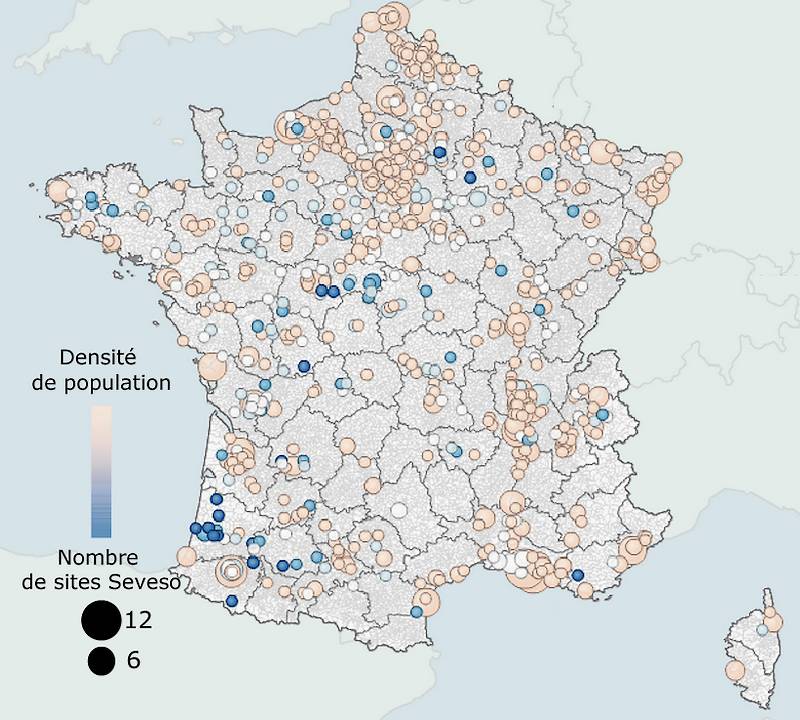 Répartition des sites Seveso en métropole 