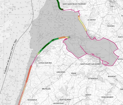 Exemple : extrait de la cartographie en baie de Somme