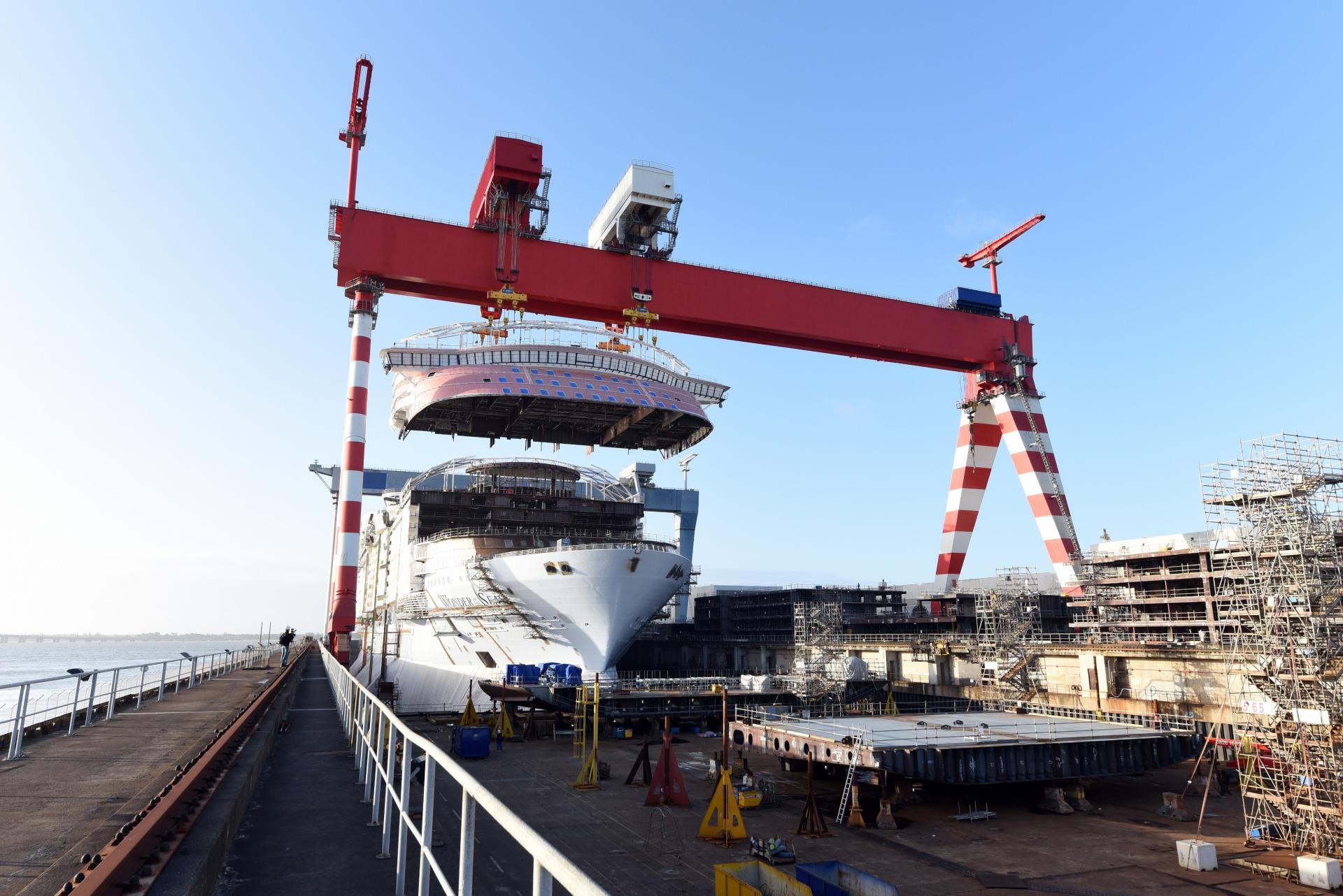 Chantier de construction du paquebot Wonder of the Seas