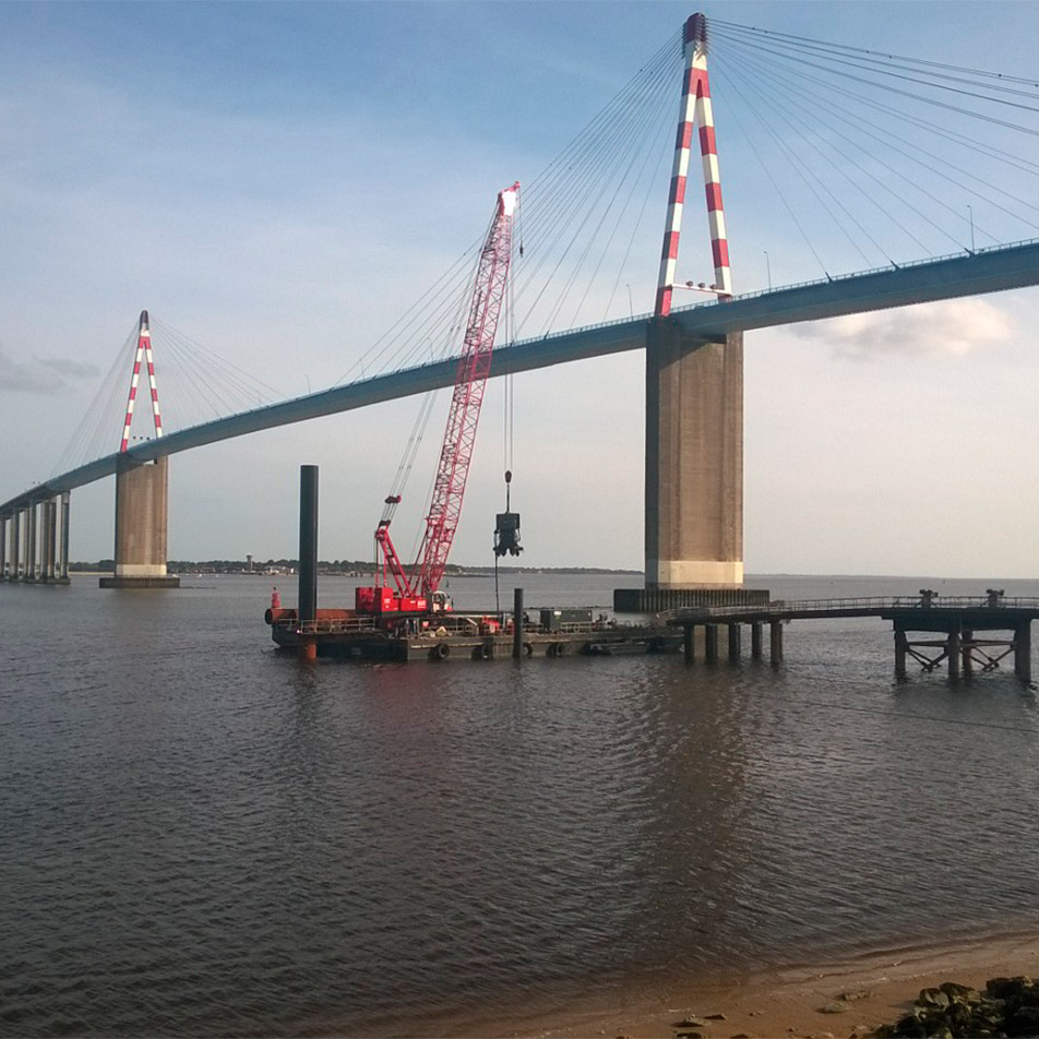 Travaux de maintenance du pont de Saint-Nazaire