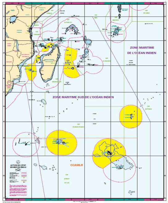Présentation du bassin maritime Sud océan indien et les ZEE françaises