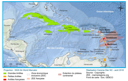 Présentation du bassin maritime des Antilles